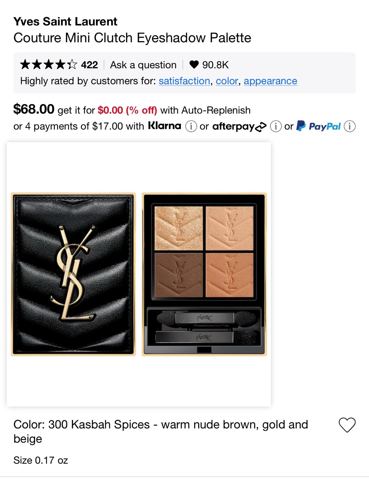 YSL beauty . Mini clutch 300 eyeshadow