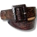 Leatherock Snakeskin Embossed Leather Brown Rectangle Buckle Sz 30