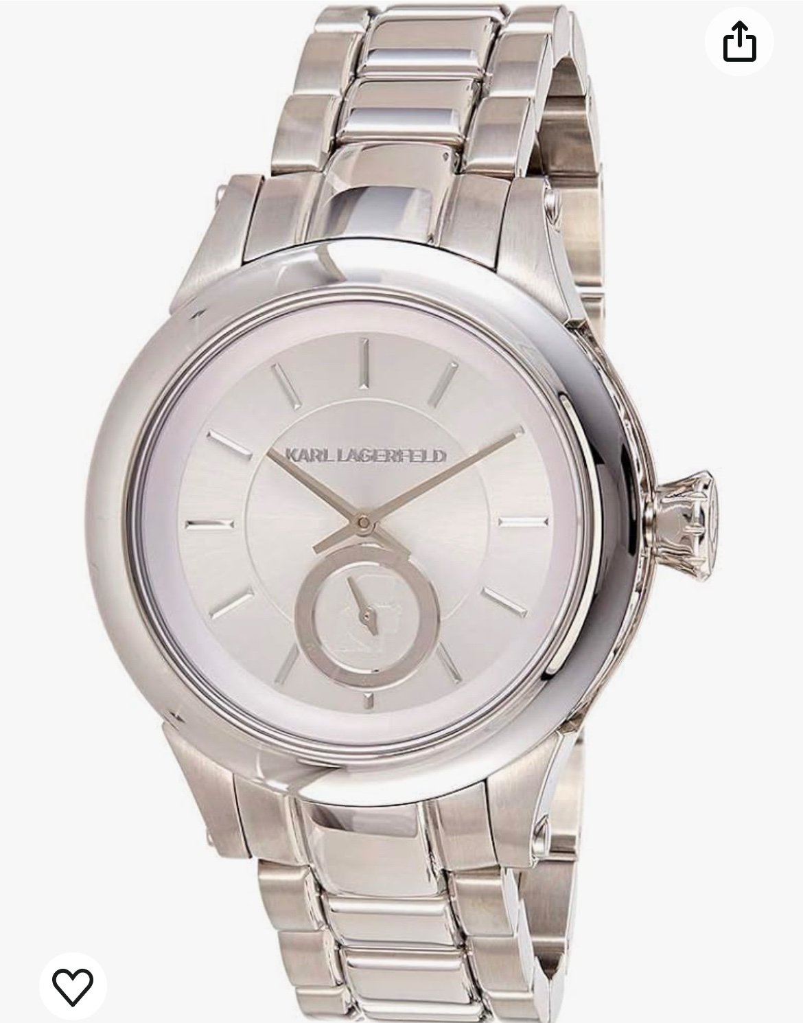 Karl Lagerfeld Watch / KL-1204 / Silver SS / Chain Link / 1st Ed / NEEDS BATTERY