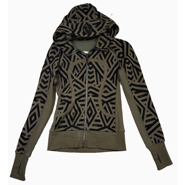 Lululemon Scuba Hoodie II Women's Shuffle Fatigue Green Black Full-Zip Small