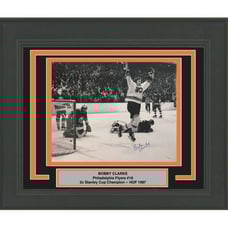 Framed Autographed/Signed Bobby Bob Clarke B&W Philadelphia Flyers 16x20 Photo