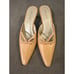 Unisa Nude Patent Leather Pointed Toe Mules Kitten Heel Slides Size 7.5