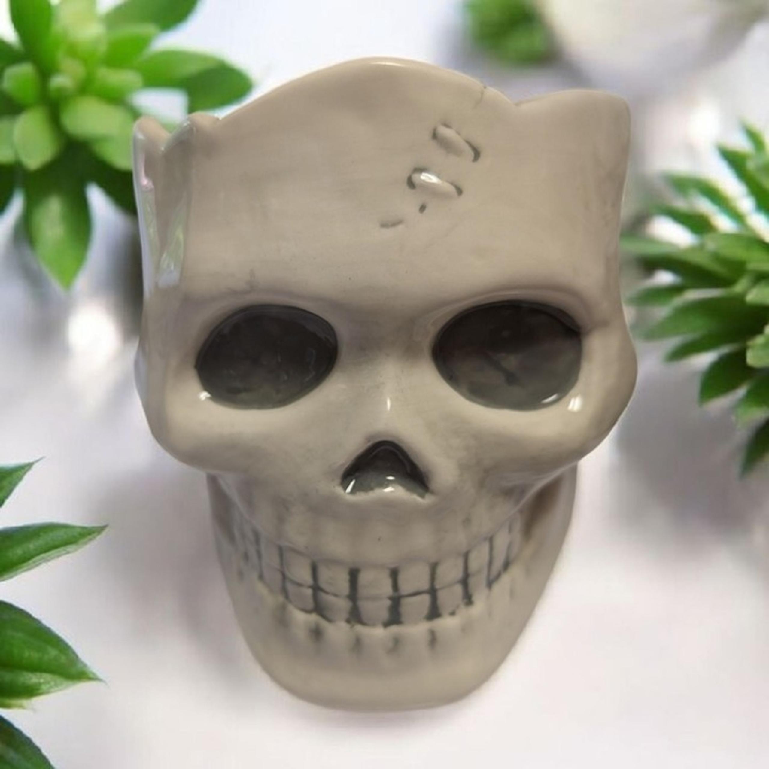 Yankee Candle Halloween SKULL JAR CANDLE / HOLDER CANDY DISH (New)