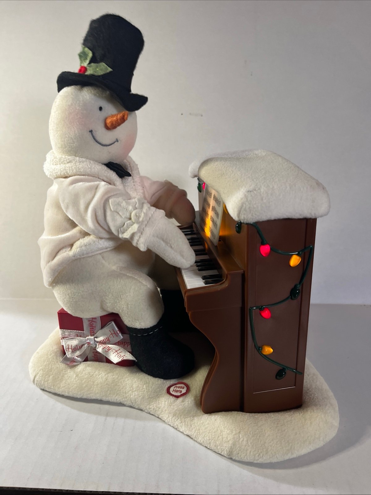 2005 Hallmark Jingle Pals Plush Piano Playing Singing Snowman Sound & Lights