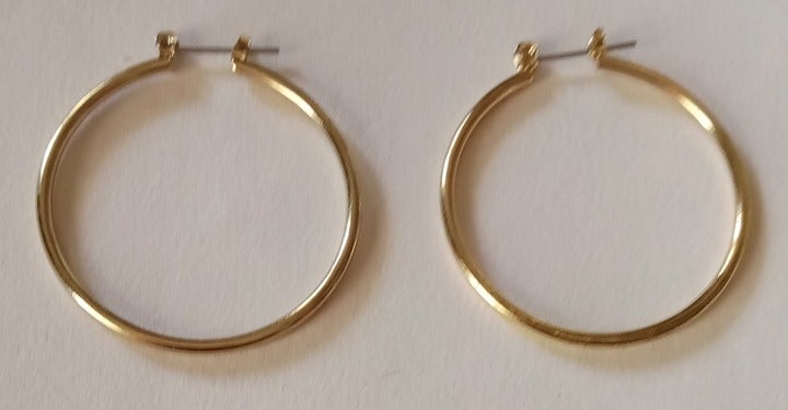 Hoop Earrings Women's Pierced Ears Mixed Metals Gold Color