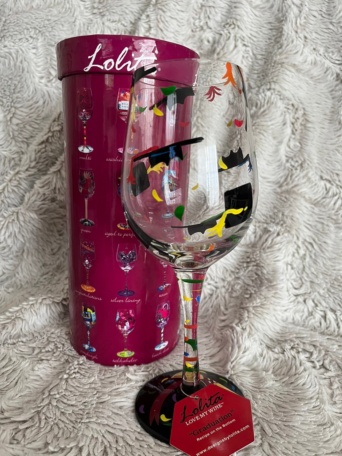 Lolita Love My Wine Graduation Wine Glass