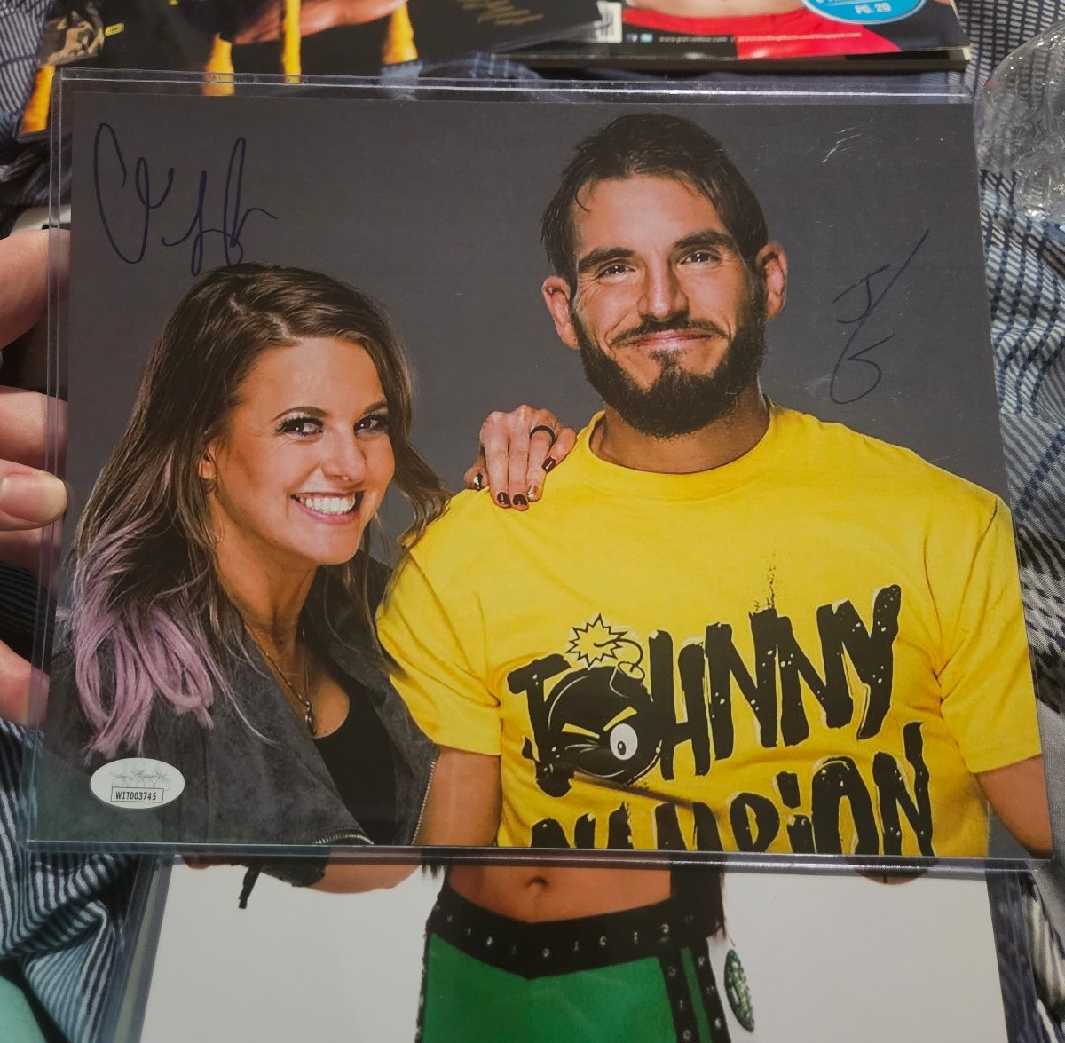 WWE Candice lerae and Johnny Gargano signed 8x10 photo