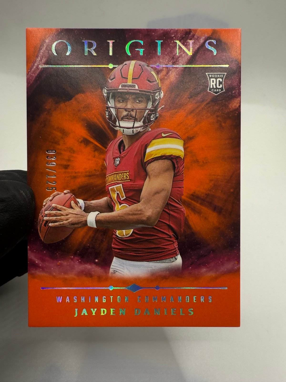 Jayden Daniels 2024 Panini Origins RC #144 Orange /125 Washington Commanders