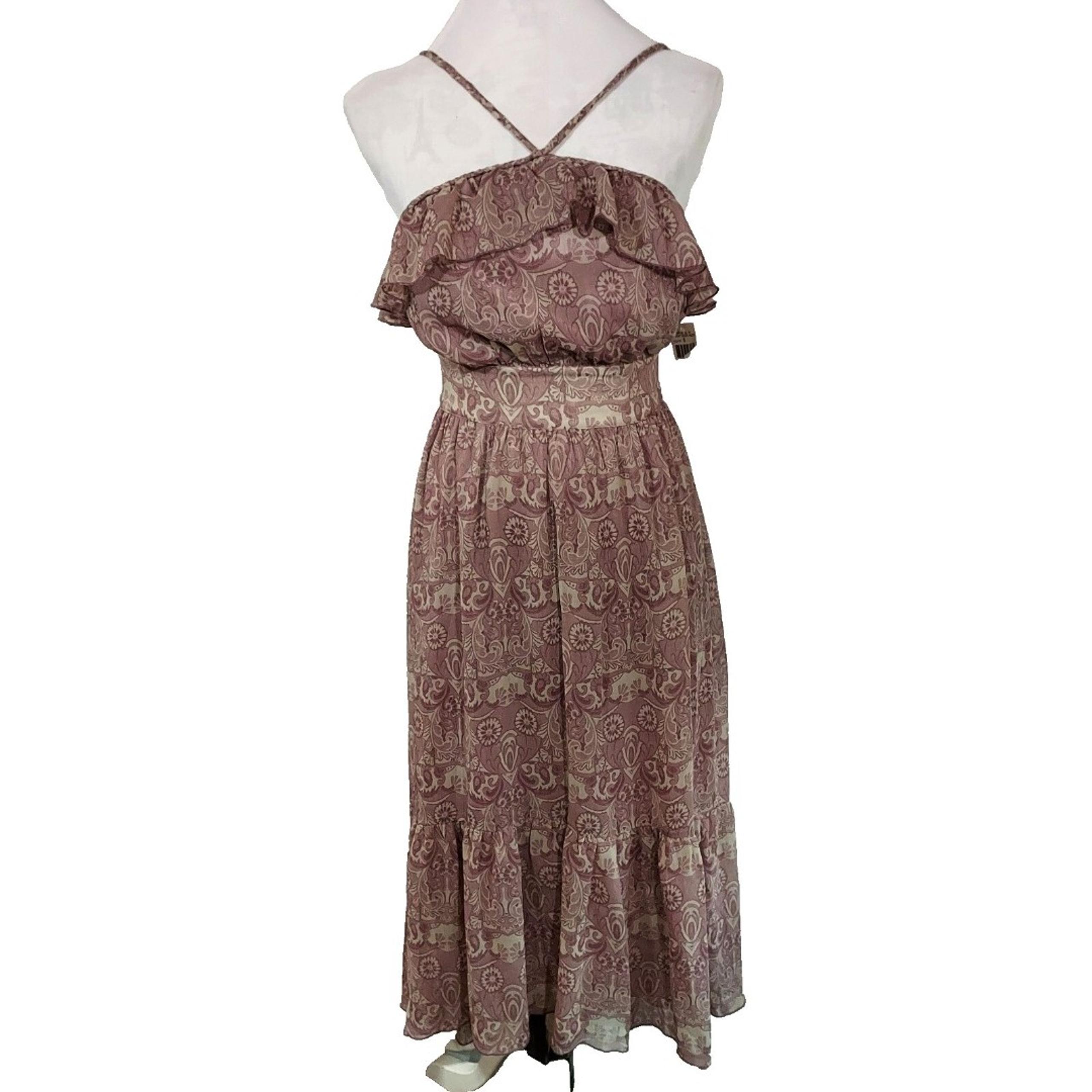 Guess Prairie Dress Size 5 Juniors Cottagecore Sleeveless Hi Lo Flowy Violet NEW
