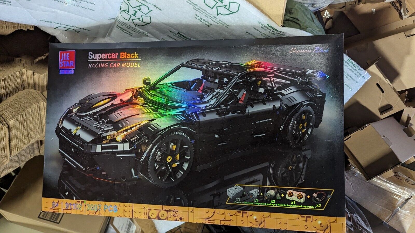Technic 91102 Ferrari Black F12 sports car Building blocks