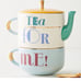 Anthropologie stackable 3 piece tea set “Tea for me”