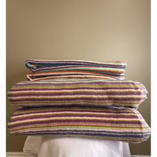 4pc Set Rachel Zoe Striped Rainbow Multicolored Towels 2 Bath & 2 Hand NWT