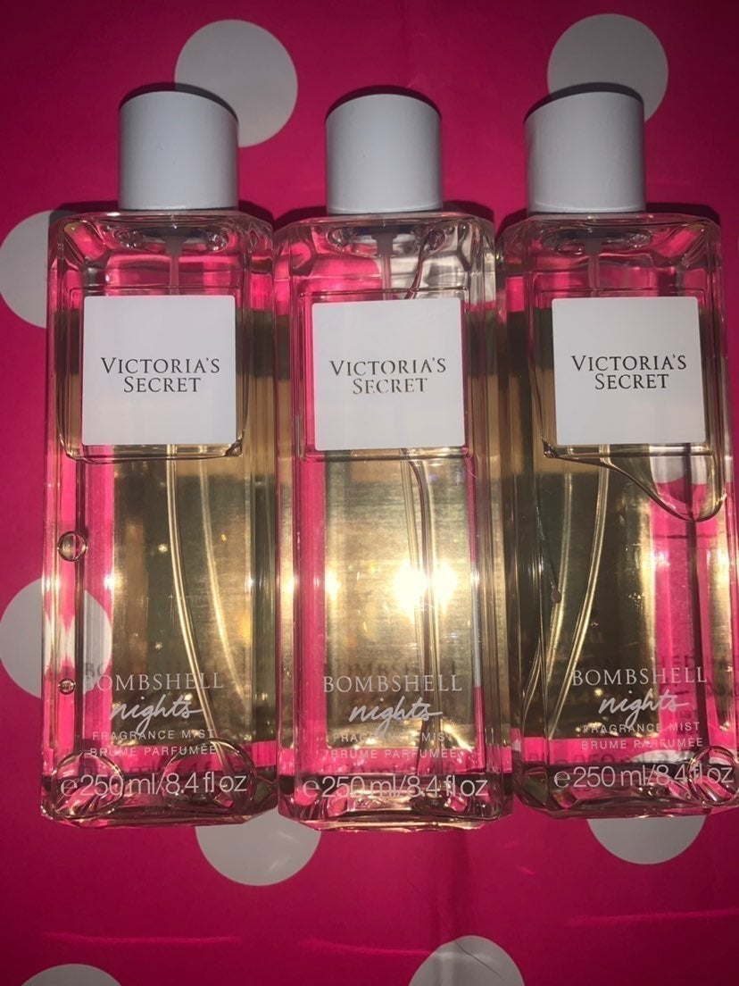 3 NEW VS FRAGRANCE MIST BODY SPRAY BOMBSHELL NIGHTS SET VICTORIAS SECRET PERFUME