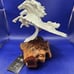 Vintage JOHN PERRY horses riding wave sculpture Drift Burl Wood Base.