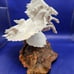 Vintage JOHN PERRY horses riding wave sculpture Drift Burl Wood Base.