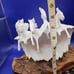 Vintage JOHN PERRY horses riding wave sculpture Drift Burl Wood Base.