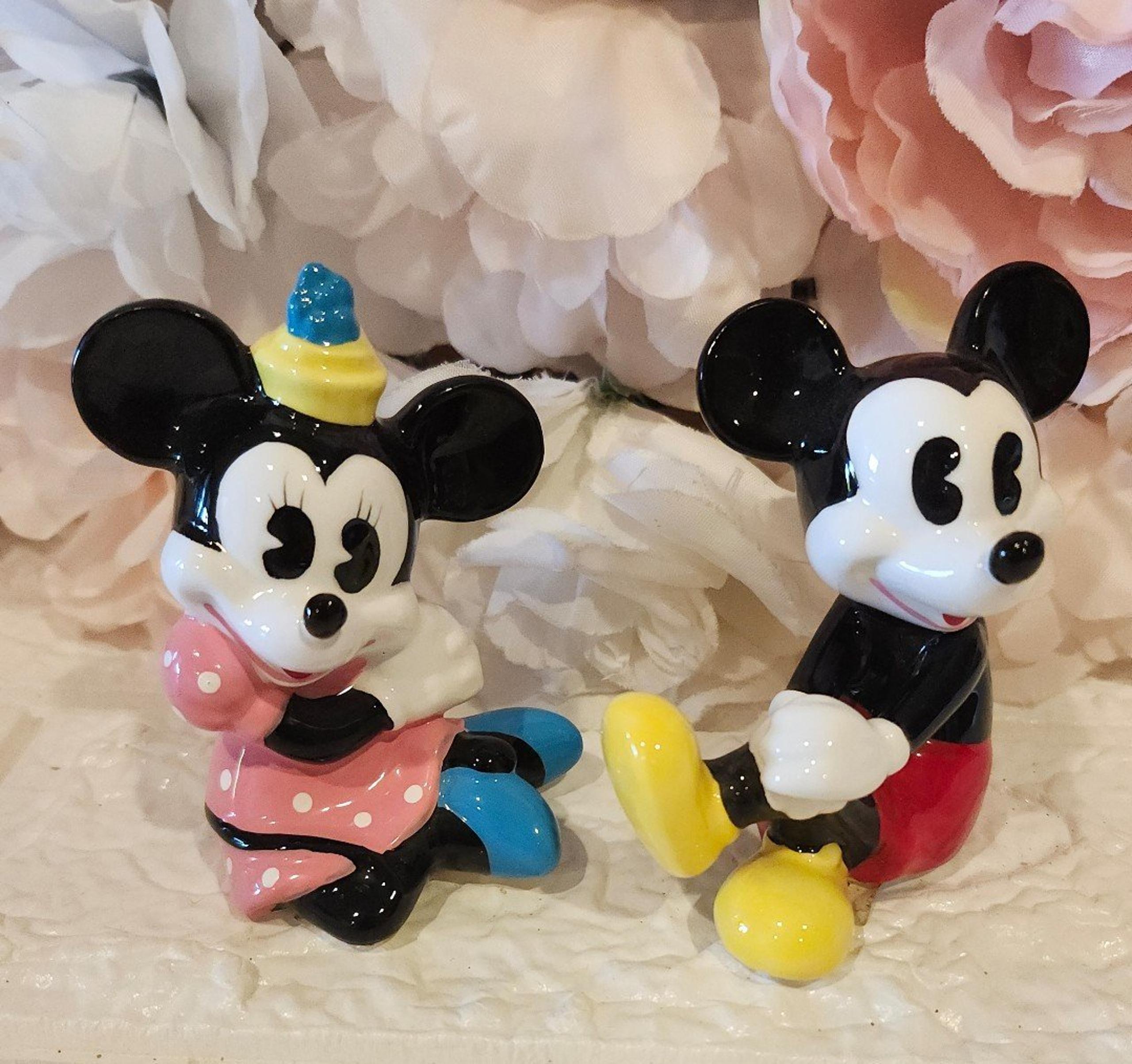 Vintage 1984 Mickey & Minnie Mouse Figurines Japan