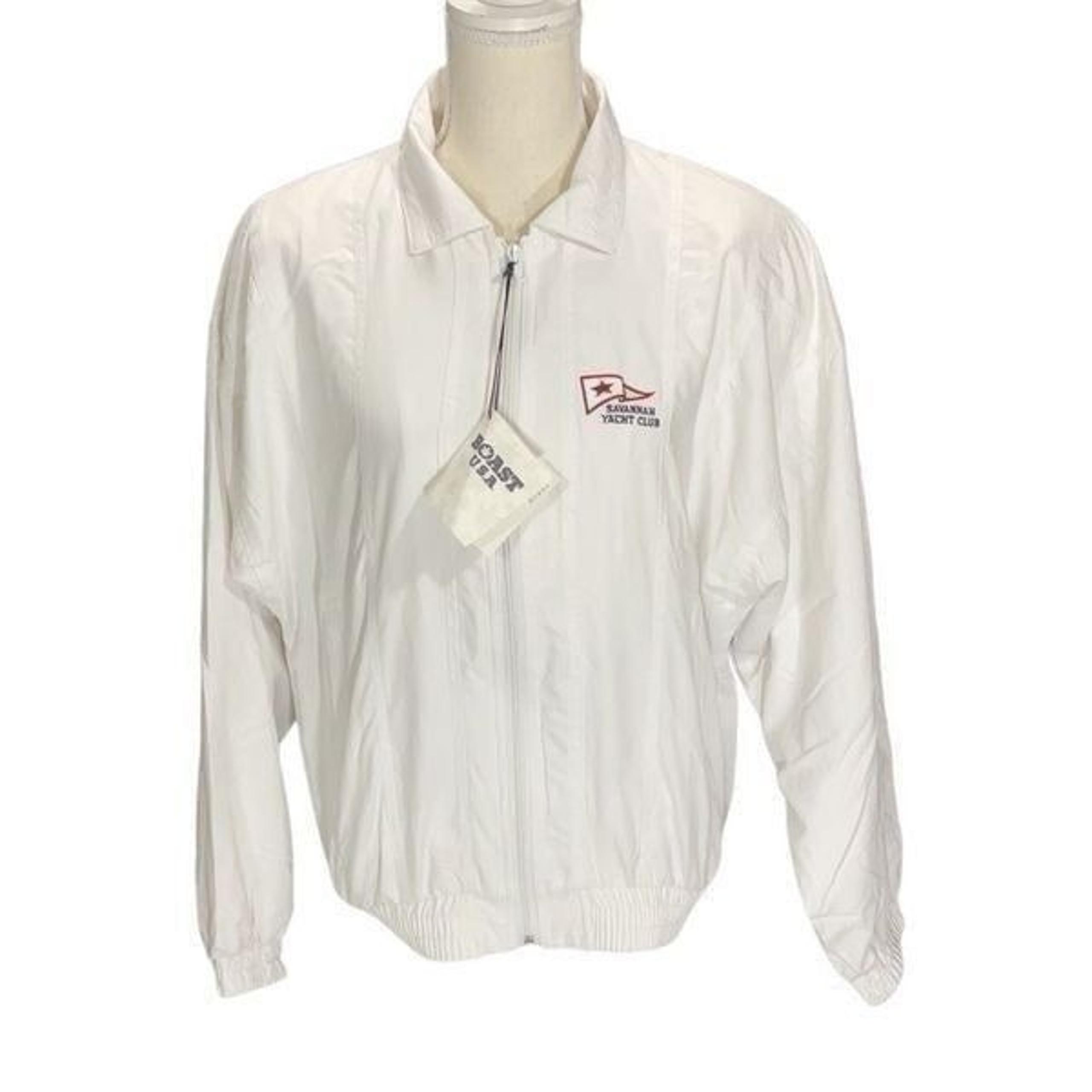 NWT VTG BOAST White Zip Up Lined Windbreaker Jacket Savannah Yacht Club Sz Small