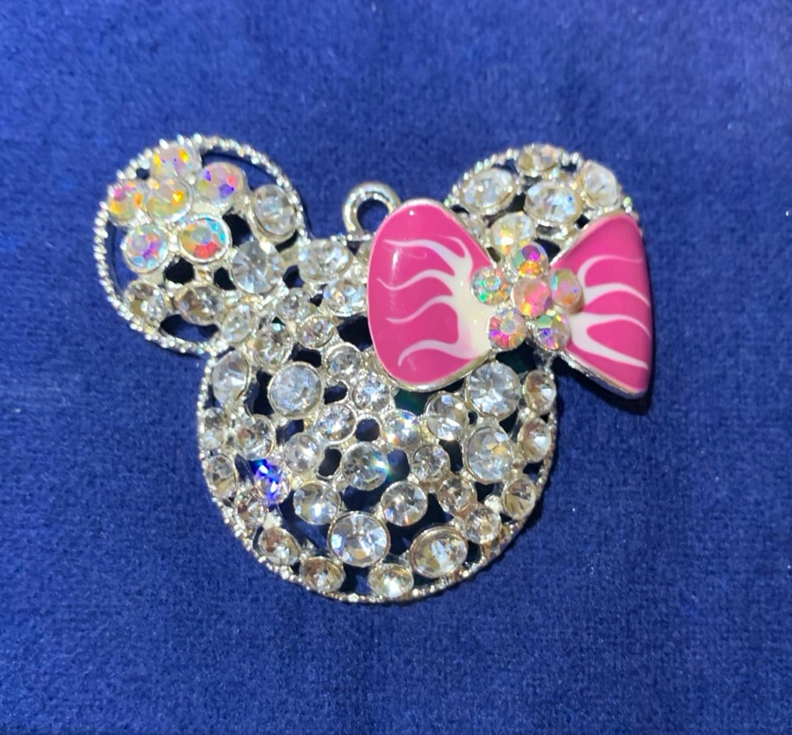 Minnie Mouse Rhinestone Necklace Pendant