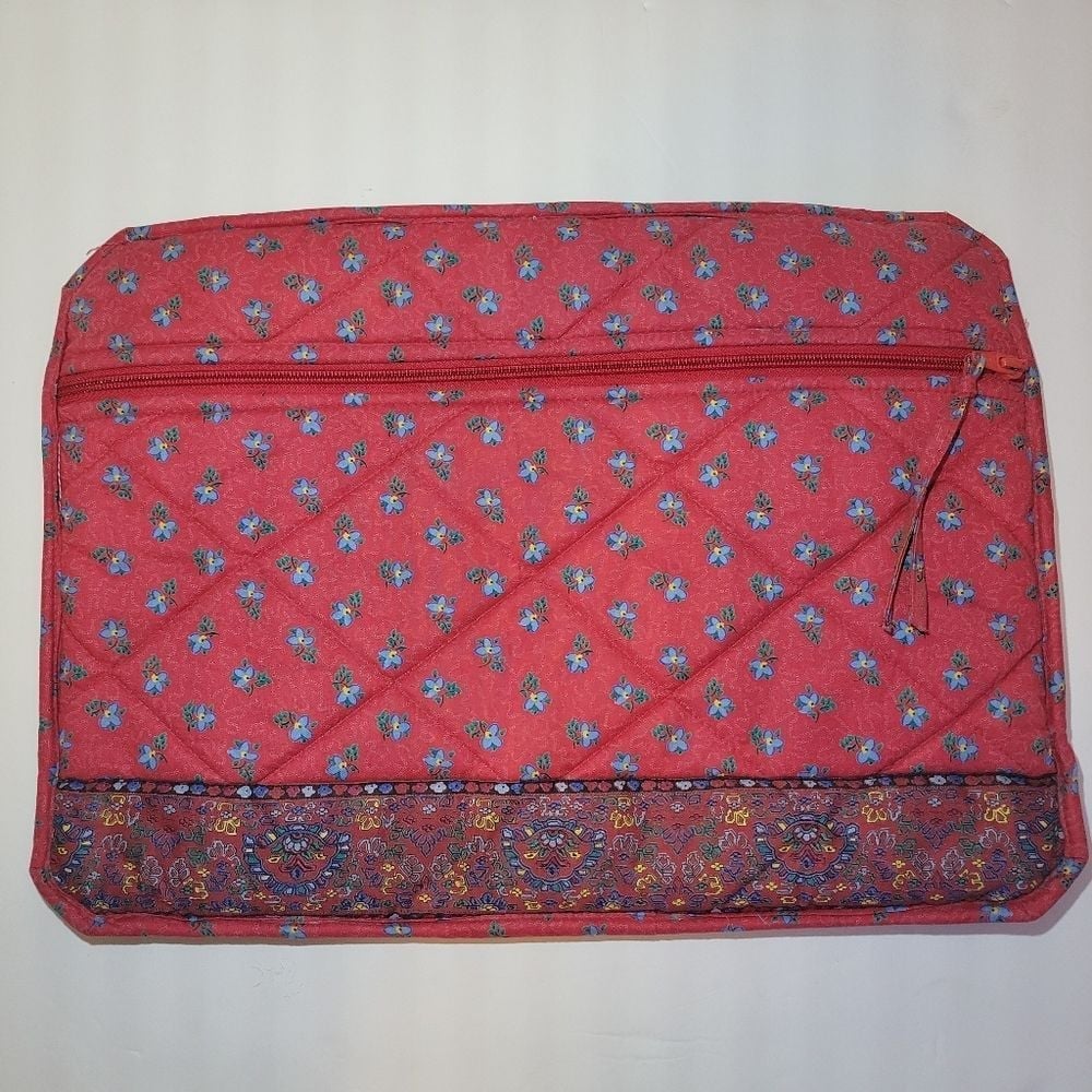 PIERRE DEUX Red Quilted Laptop sleeve 16 x 12