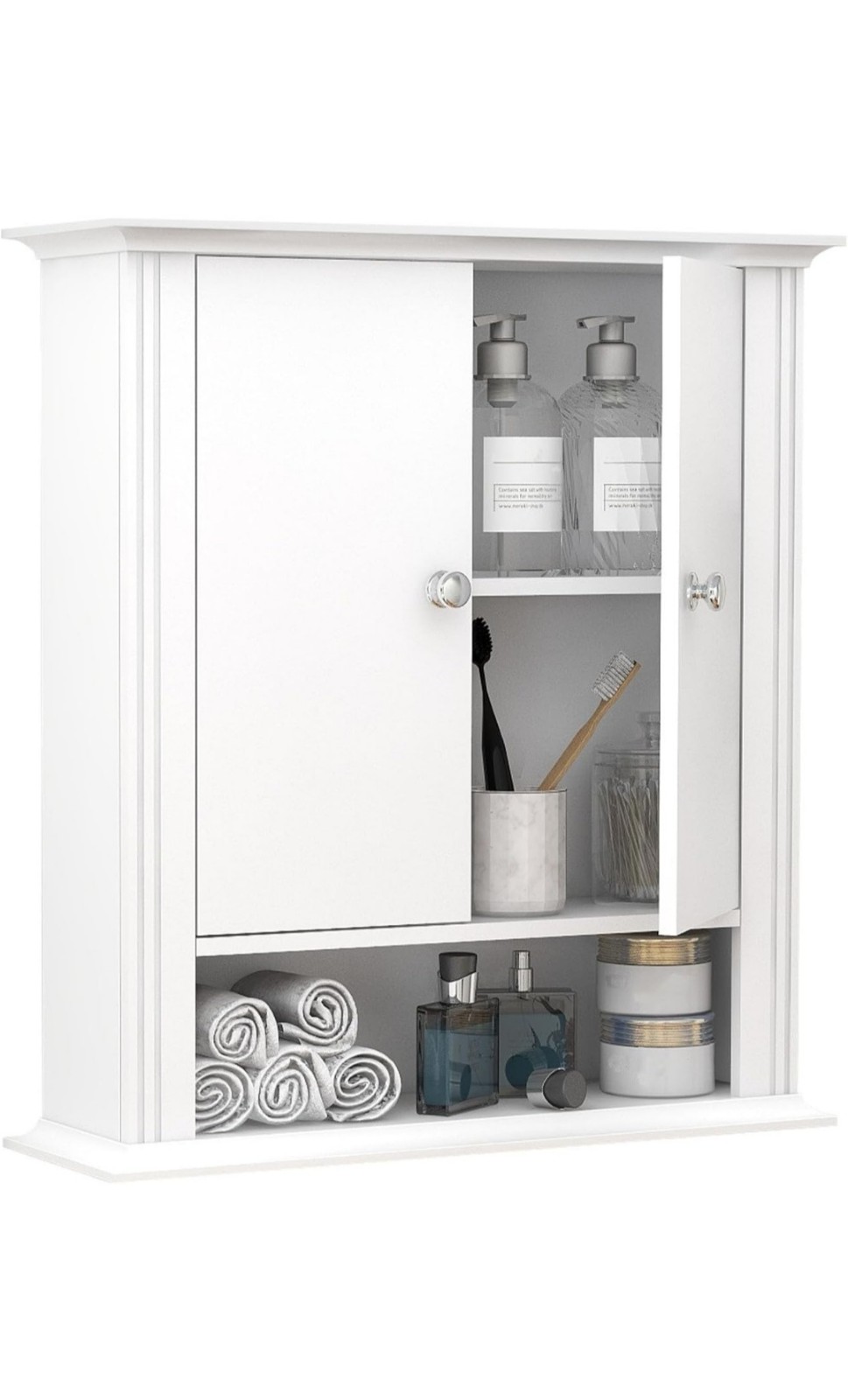 StorageWall Mounted Bathroom Medicine Cabinet with 2 Doors, Hanging Wall Cabinet