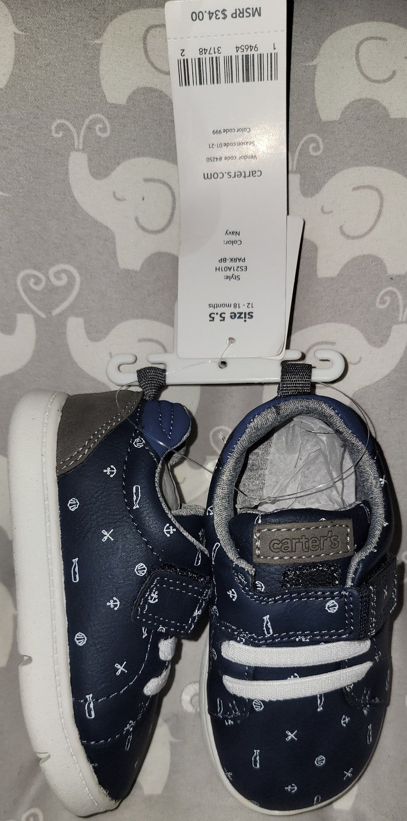 Carter's baby boy sneakers size 5.5