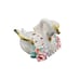 Vintage Lefton Pink Porcelain Swan Flower Frog With Applied Flower Gold accents
