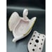 Vintage Lefton Pink Porcelain Swan Flower Frog With Applied Flower Gold accents