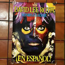 Original 1986 David Lee Roth Promo Poster Rock Van Halen 37x26.5 Spanish RARE