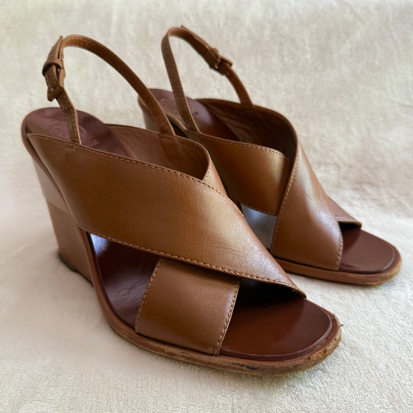 Tory Burch Gabrielle Leather Wedge Sandals
