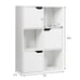 6 Cube Bookcase Side Cabinet, White