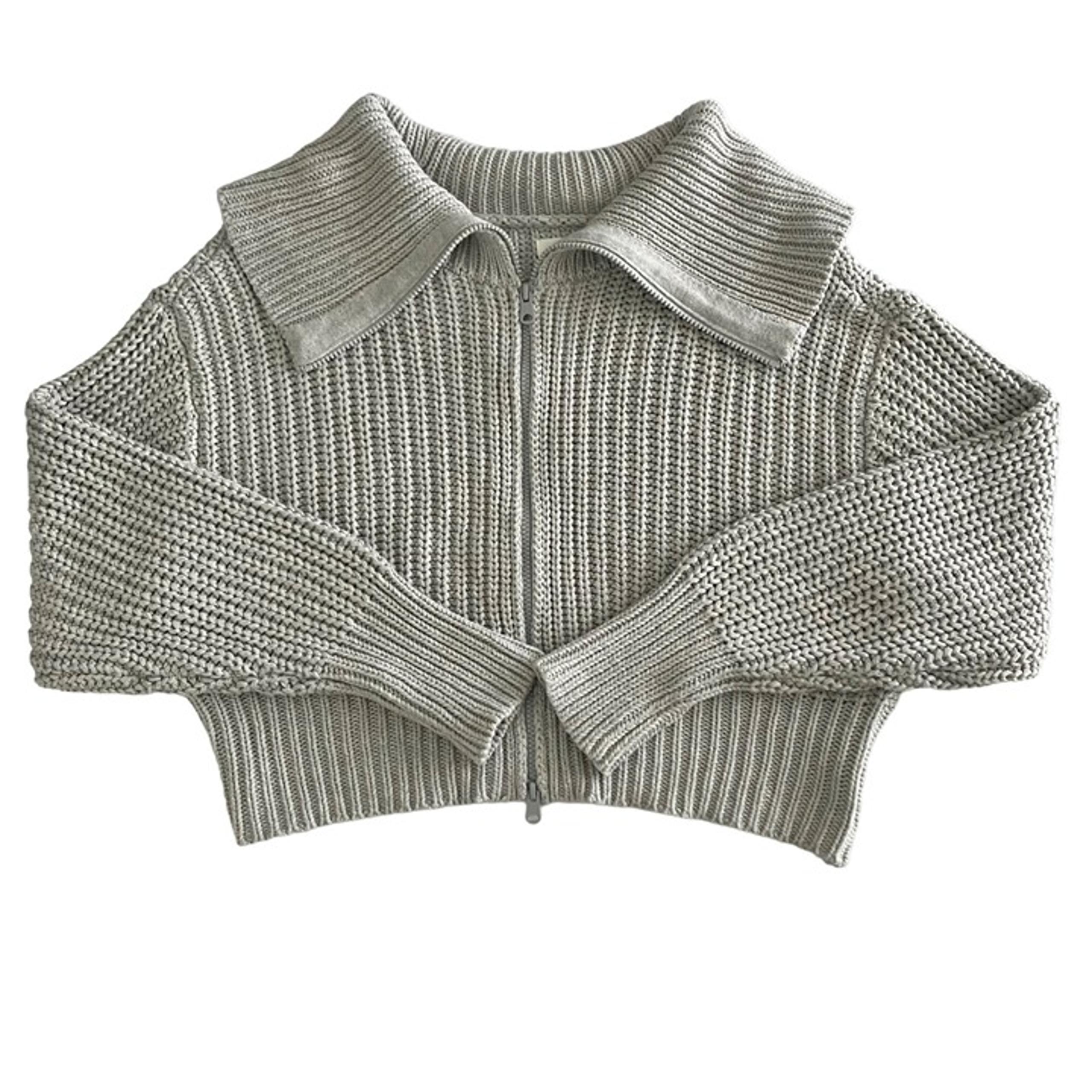 Aerie Womens Crop Zip Cardigan Sweater Size XL Chunky Preppy Indie Grunge Boho