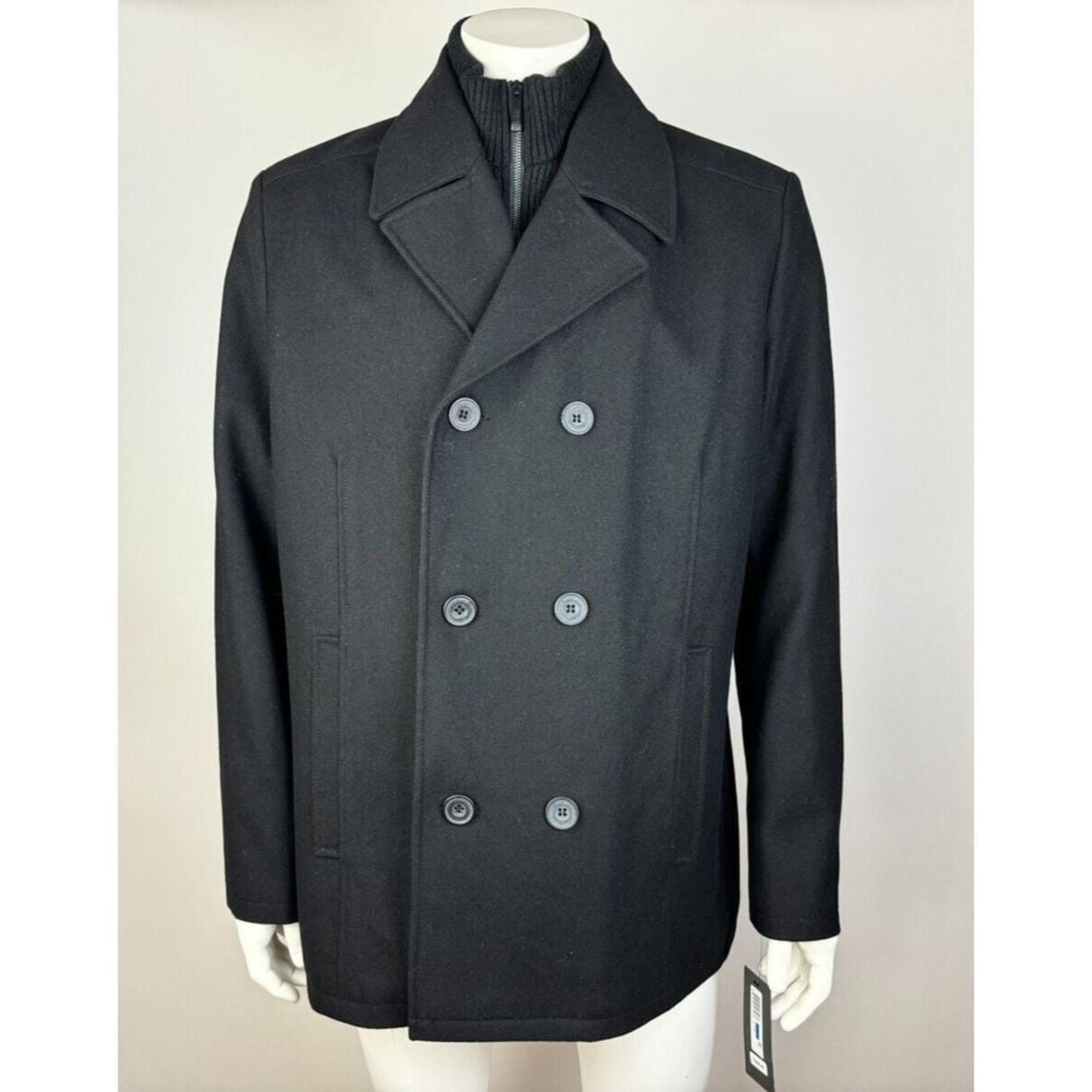 Kenneth Cole NY Wool  Double Breasted Coat Mens XL NWT $265 Insulated Jacket
