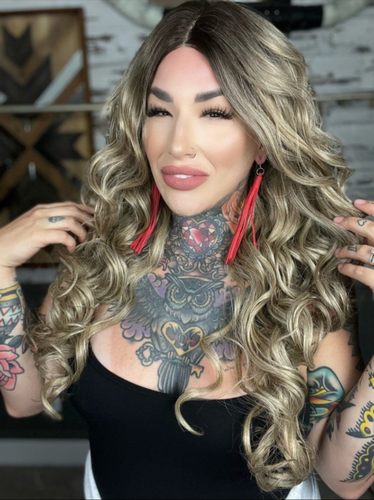 Rebel Gypsy Roots and Wings Curly blonde Wig