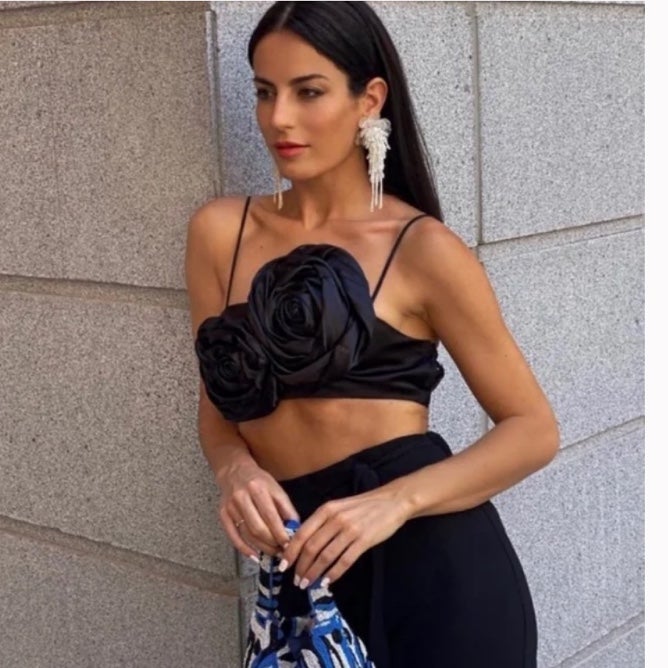 Zara floral applique crop top