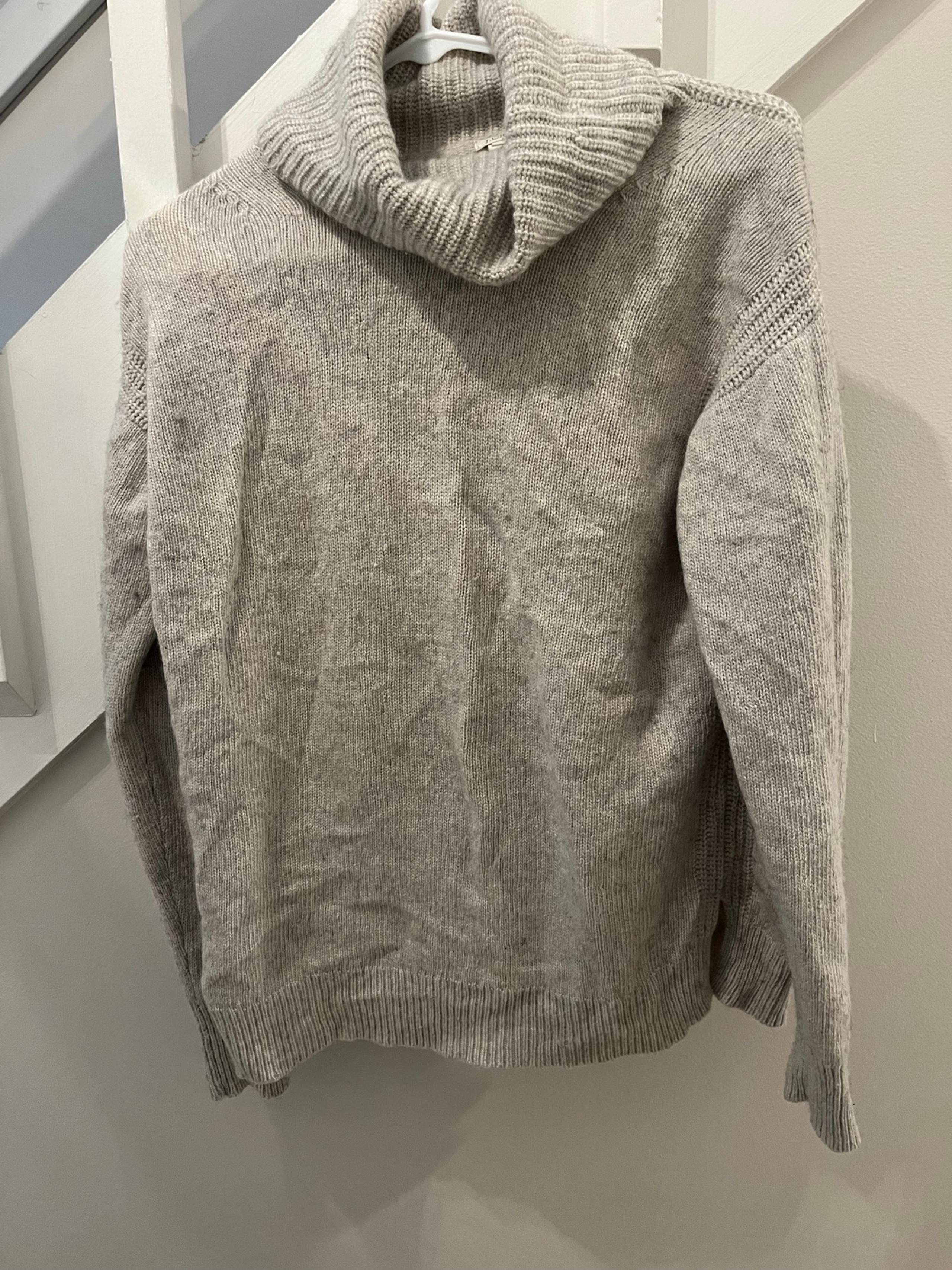 J Crew Womens Long Sleeves Pullover Turtleneck Sweater cream Size Large
