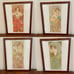 Set of 4 Mucha Precious Stones Prints 12x15 Ruby Emerald Amethyst Topaz Wall Art