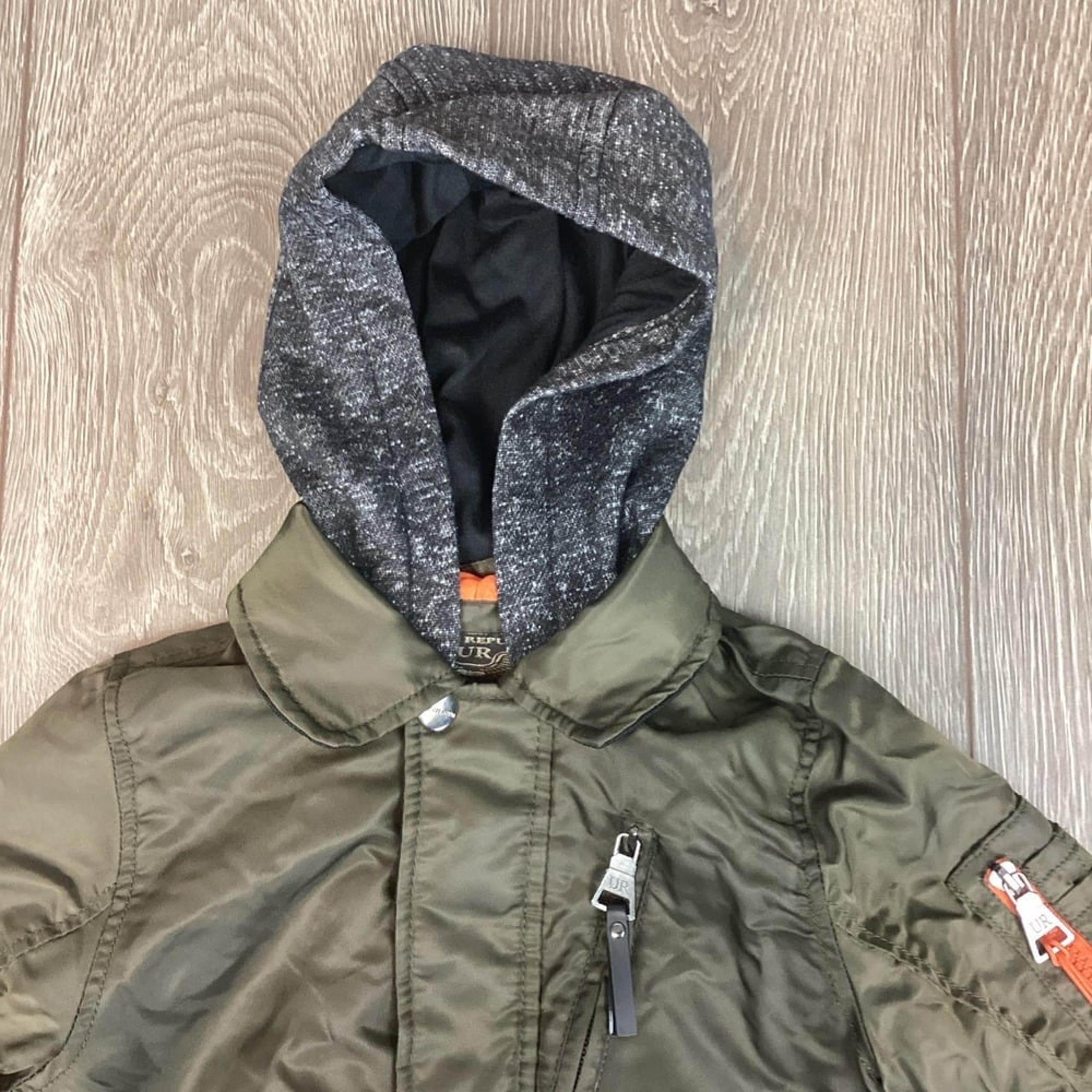 Urban Republic Hooded Jacket Kids Youth 5/6 Full Zip Army Green