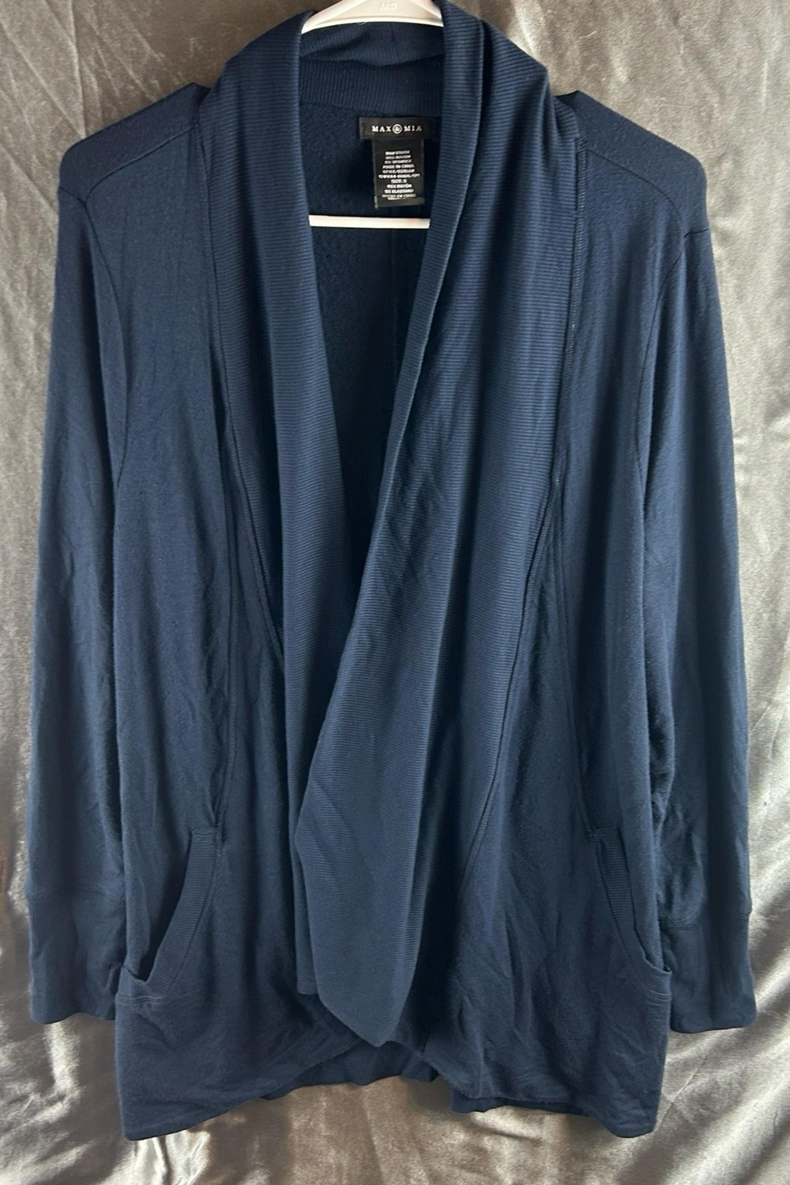 Max and Mia Womens Navy Blue Cardigan Sz Small