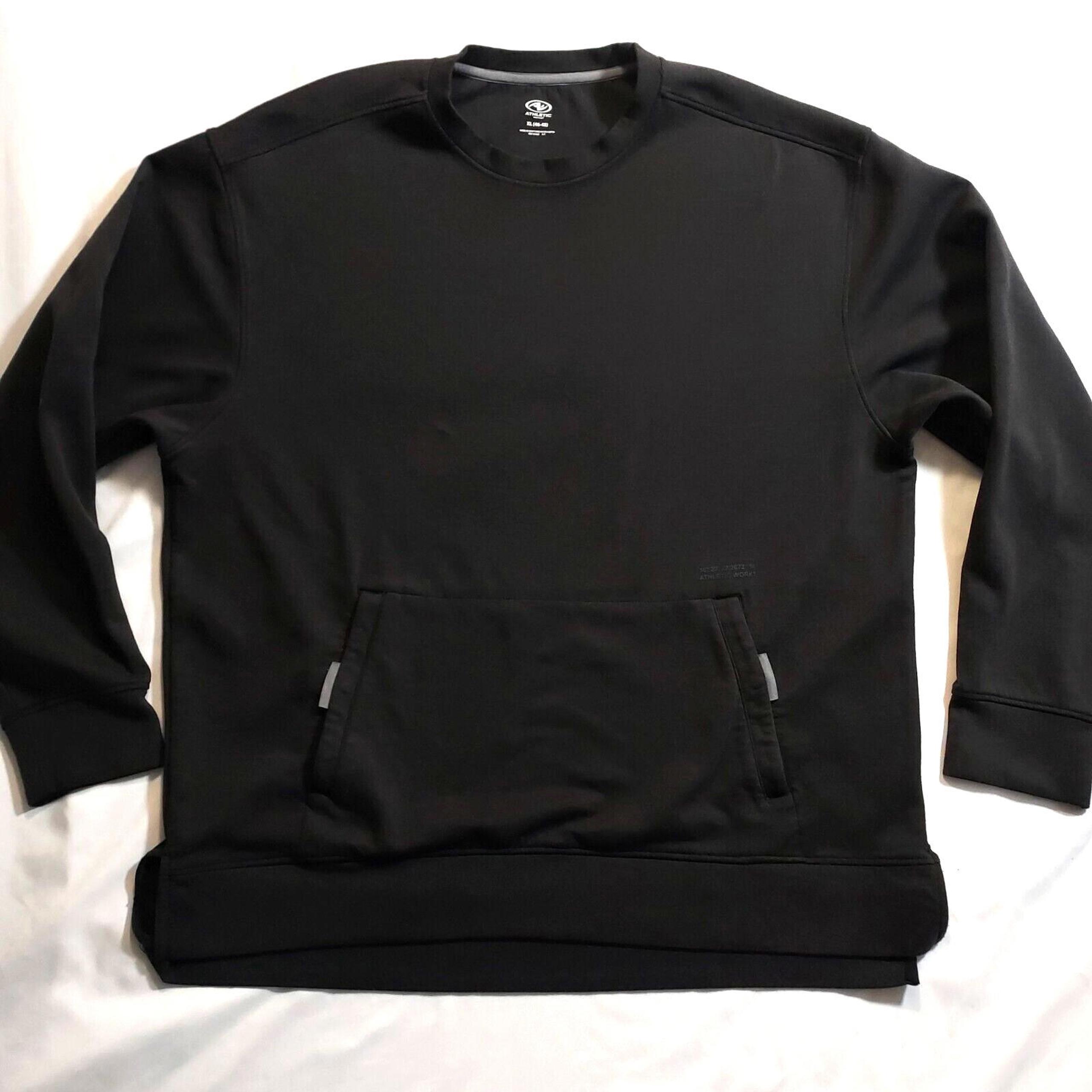 Black Athletic Works Simple & Basic & Soft Crew Neck Sweat Shirt MENS XL X-LARGE