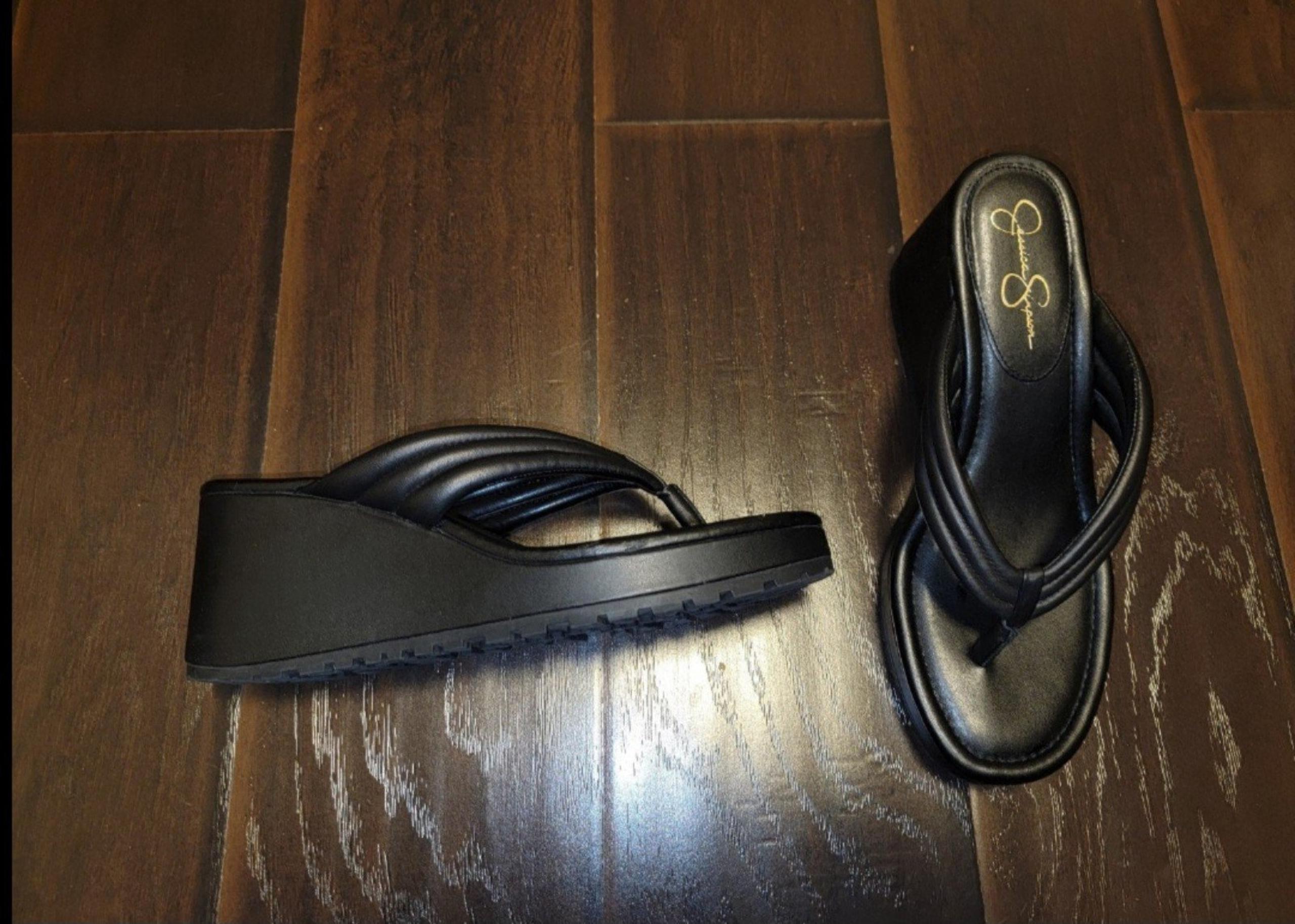 Black Jessica Simpson wedge sandals heels shoes 11 women's shoes