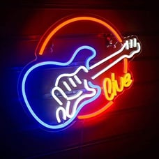 NEW Bright Red Live Music Guitar LED Neon Sign Night Light Concert Electric Band