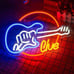 NEW Bright Red Live Music Guitar LED Neon Sign Night Light Concert Electric Band