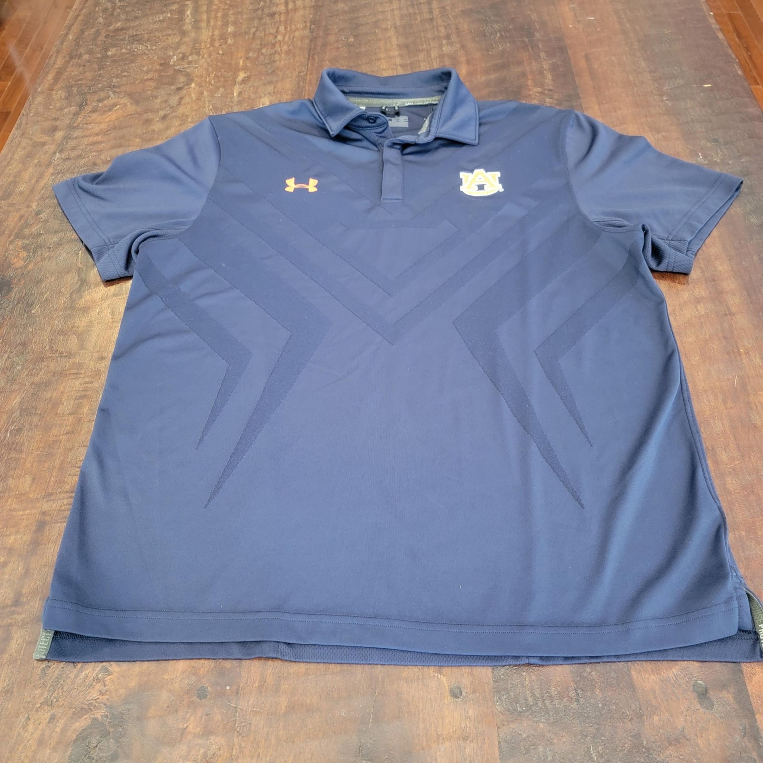 Under Armour Auburn Tigers Polo Shirt Athletic Navy Blue Men's Size Large