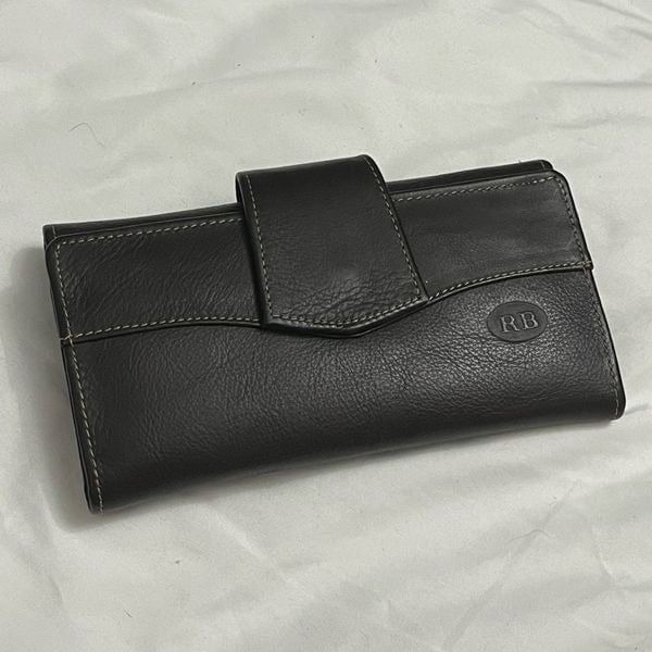 Sold RB GENUINE LEATHER WALLET CHECKBOOK COVER 100% QUALITY 15 CARD SLOTS 4 CASH