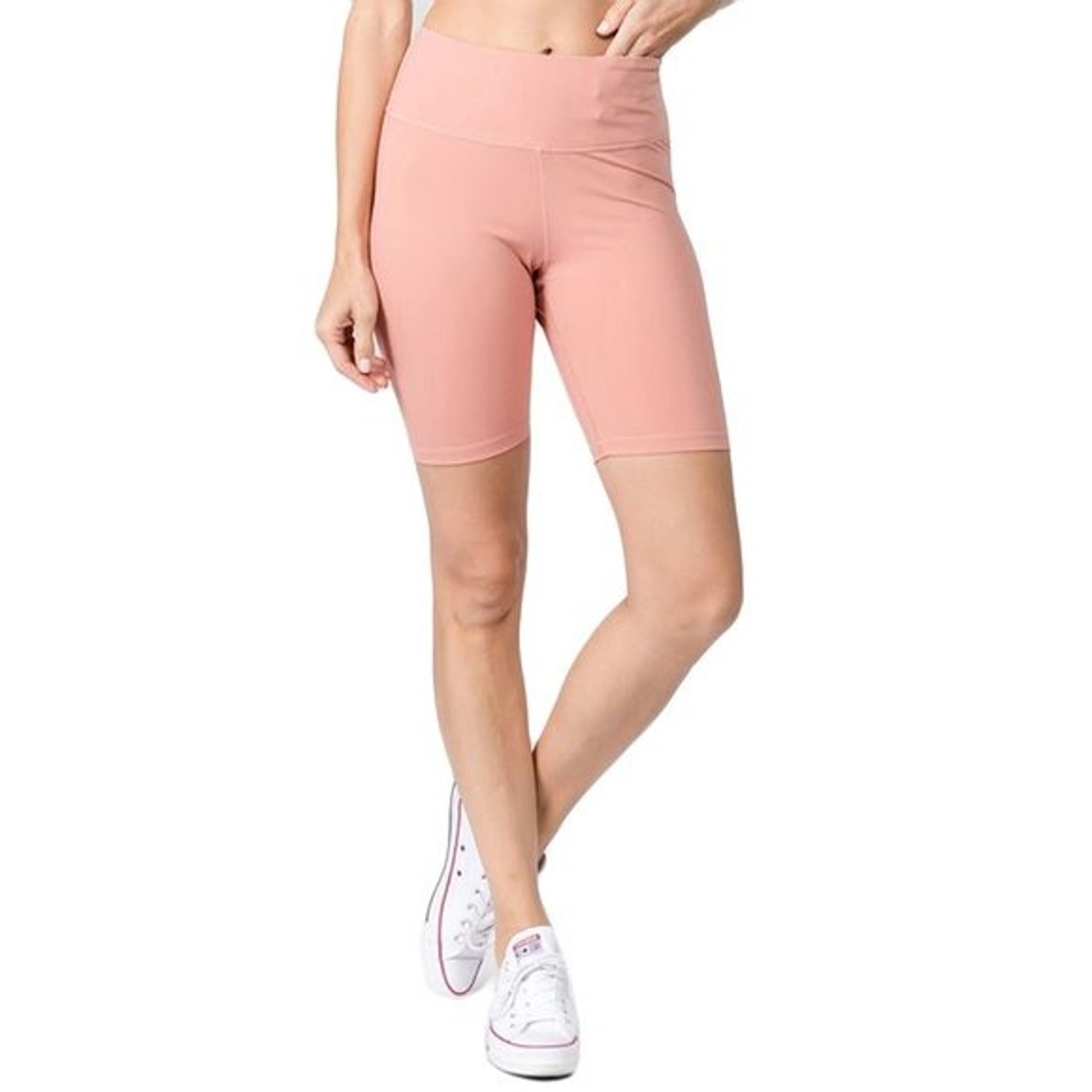 Women’s Active High Rise Matte Althletic Bike Shorts w/ Hidden Waistband Pocket