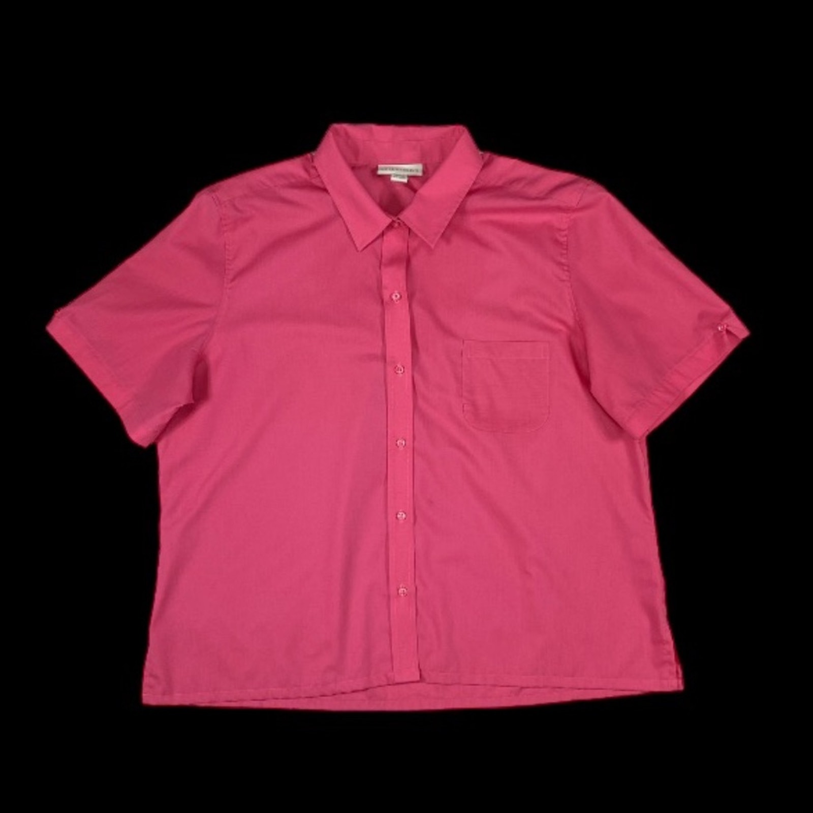 Appleseed's Pink Short Sleeve Button-Down Top | Size L