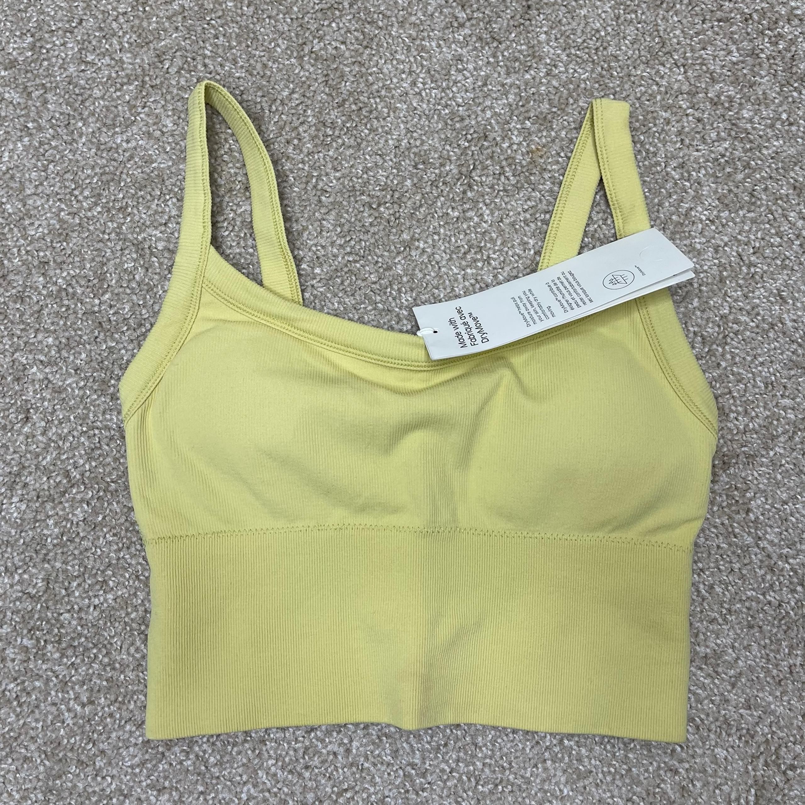 NEW H&M MOVE Lightly Padded Cropped Athletic Tank Top / Sports Bra Women's XS