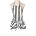 NWT Maeve Anthropologie Women's 2XS Striped Halter Halter Drop-Waist Peplum Top
