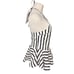 NWT Maeve Anthropologie Women's 2XS Striped Halter Halter Drop-Waist Peplum Top